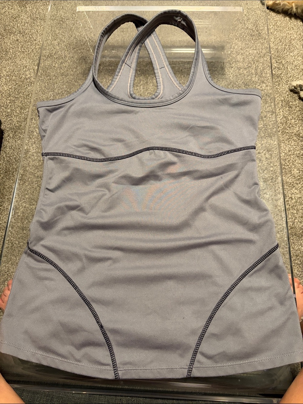Adrienne Vittadini Light Gray Tank One-Piece Swimsuit